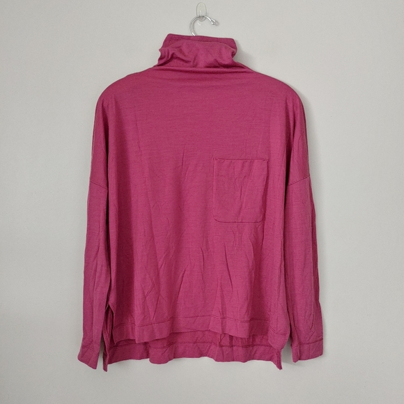 Kit and Ace Merino Turtleneck Long Sleeve Tee Knit Top Pocket Size Small Pink - Picture 6 of 16